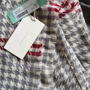 Nordstrom Red and Gray Patterned Scarf